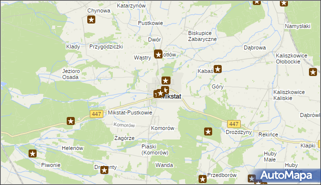 mapa Mikstat, Mikstat na mapie Targeo