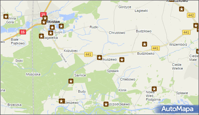 mapa Mikuszewo, Mikuszewo na mapie Targeo