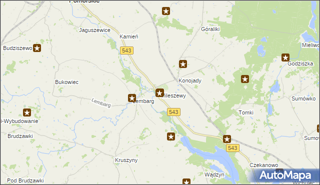 mapa Mileszewy, Mileszewy na mapie Targeo