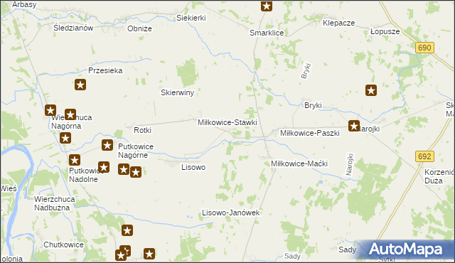 mapa Miłkowice-Janki, Miłkowice-Janki na mapie Targeo
