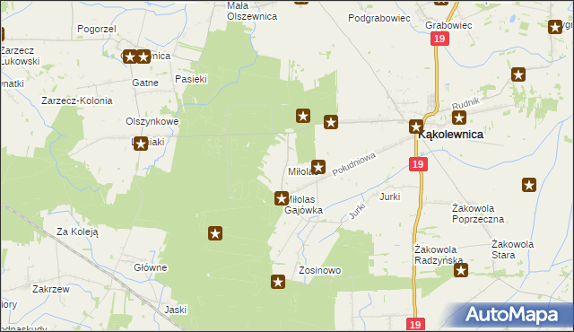 mapa Miłolas, Miłolas na mapie Targeo