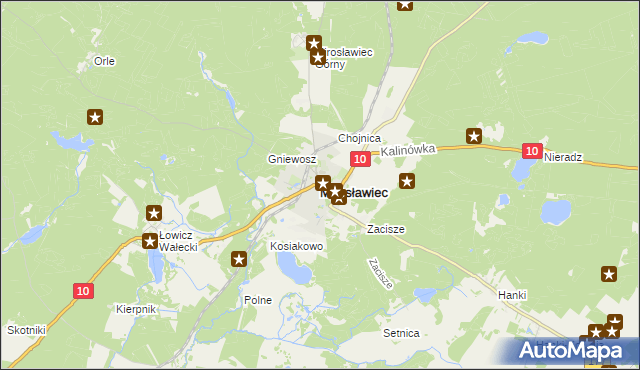 mapa Mirosławiec, Mirosławiec na mapie Targeo