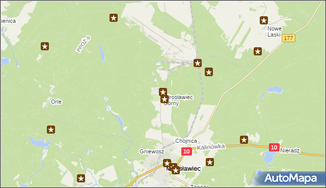 mapa Mirosławiec Górny, Mirosławiec Górny na mapie Targeo