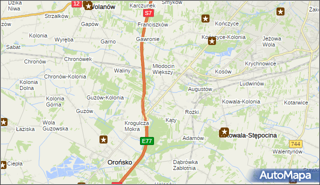 mapa Młodocin Mniejszy, Młodocin Mniejszy na mapie Targeo