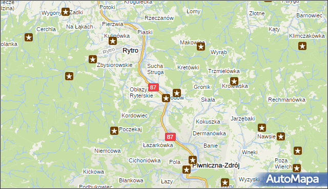 mapa Młodów gmina Piwniczna-Zdrój, Młodów gmina Piwniczna-Zdrój na mapie Targeo