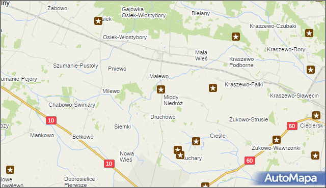 mapa Młody Niedróż, Młody Niedróż na mapie Targeo