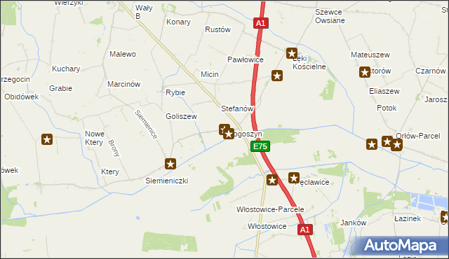 mapa Młogoszyn, Młogoszyn na mapie Targeo