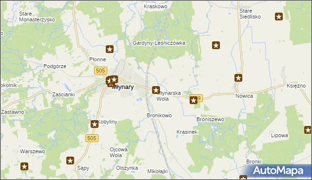 mapa Młynarska Wola, Młynarska Wola na mapie Targeo