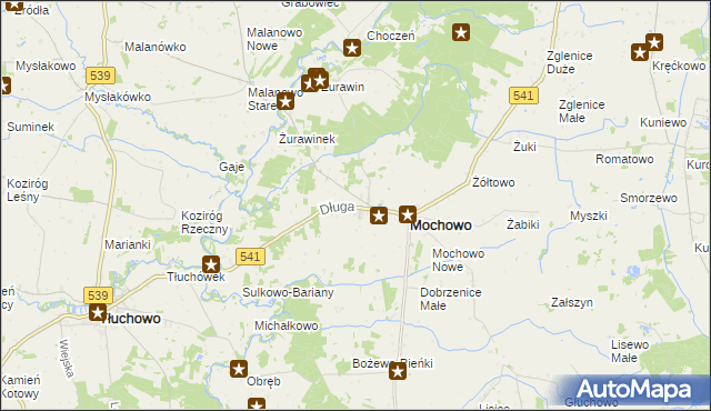 mapa Mochowo-Parcele, Mochowo-Parcele na mapie Targeo