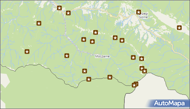 mapa Moczarne, Moczarne na mapie Targeo