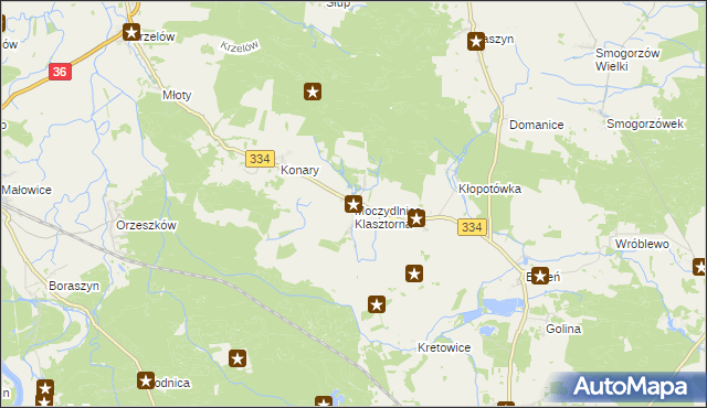 mapa Moczydlnica Klasztorna, Moczydlnica Klasztorna na mapie Targeo