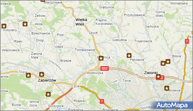 mapa Modlnica, Modlnica na mapie Targeo