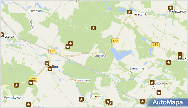 mapa Mogilica, Mogilica na mapie Targeo