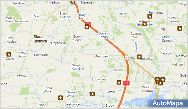 mapa Mokrosęk, Mokrosęk na mapie Targeo