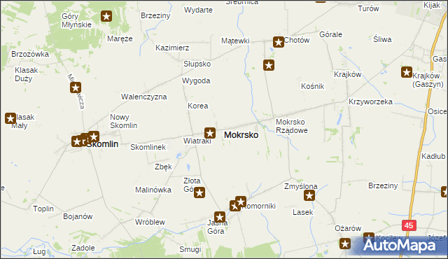 mapa Mokrsko, Mokrsko na mapie Targeo