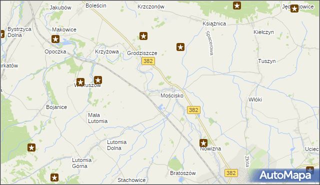 mapa Mościsko gmina Dzierżoniów, Mościsko gmina Dzierżoniów na mapie Targeo