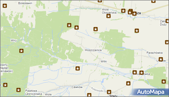 mapa Moszczanica, Moszczanica na mapie Targeo