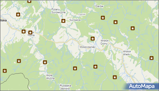 mapa Moszczaniec, Moszczaniec na mapie Targeo