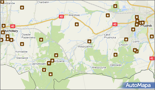 mapa Moszczanka gmina Prudnik, Moszczanka gmina Prudnik na mapie Targeo