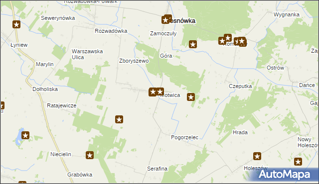 mapa Motwica, Motwica na mapie Targeo