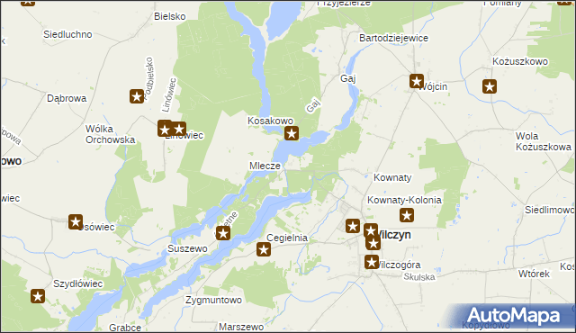 mapa Mrówki gmina Wilczyn, Mrówki gmina Wilczyn na mapie Targeo