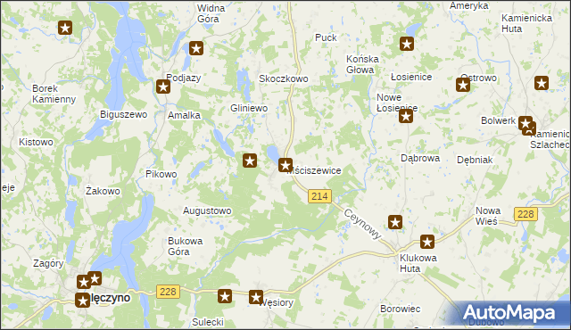 mapa Mściszewice, Mściszewice na mapie Targeo