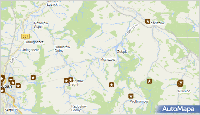 mapa Mściszów, Mściszów na mapie Targeo