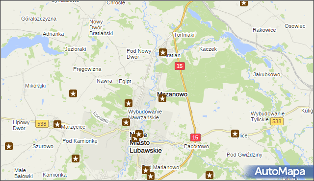 mapa Mszanowo, Mszanowo na mapie Targeo