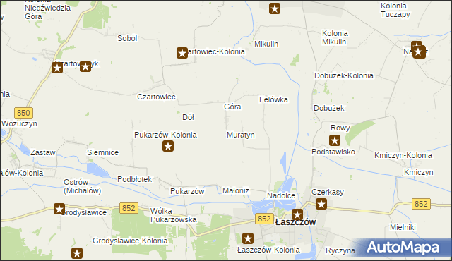 mapa Muratyn, Muratyn na mapie Targeo