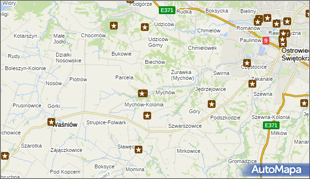 mapa Mychów, Mychów na mapie Targeo