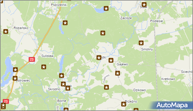 mapa Mystki gmina Lubiszyn, Mystki gmina Lubiszyn na mapie Targeo