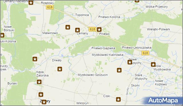 mapa Mystkówiec-Kalinówka, Mystkówiec-Kalinówka na mapie Targeo