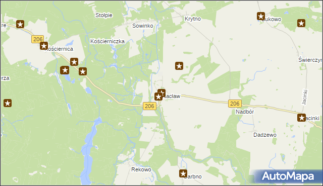 mapa Nacław gmina Polanów, Nacław gmina Polanów na mapie Targeo