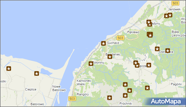 mapa Nadbrzeże gmina Tolkmicko, Nadbrzeże gmina Tolkmicko na mapie Targeo