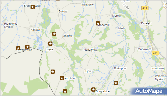 mapa Nadziejów gmina Otmuchów, Nadziejów gmina Otmuchów na mapie Targeo