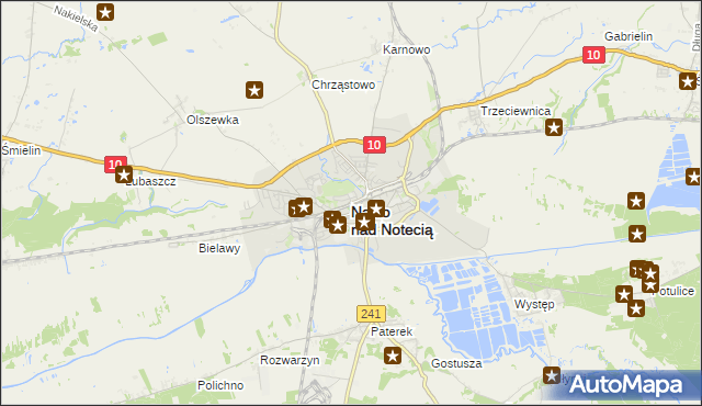 mapa Nakło nad Notecią, Nakło nad Notecią na mapie Targeo