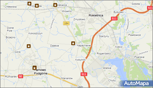 mapa Napachanie, Napachanie na mapie Targeo