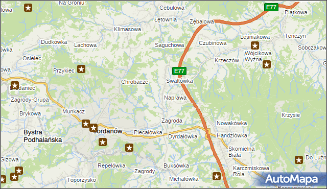 mapa Naprawa, Naprawa na mapie Targeo