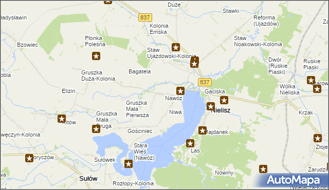 mapa Nawóz, Nawóz na mapie Targeo