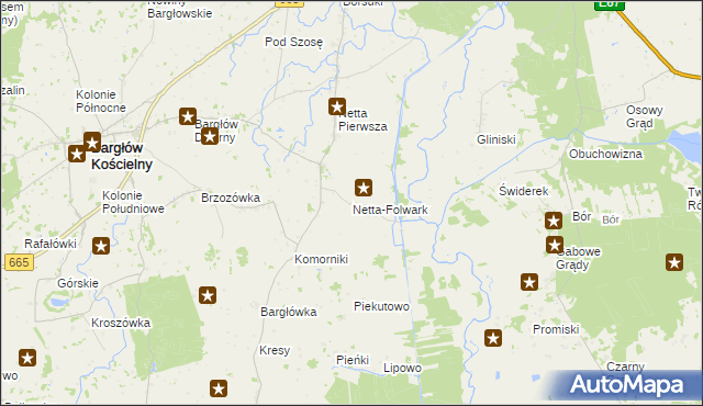 mapa Netta-Folwark, Netta-Folwark na mapie Targeo