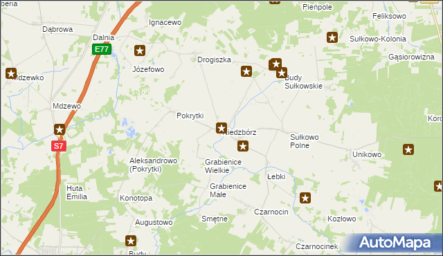 mapa Niedzbórz, Niedzbórz na mapie Targeo