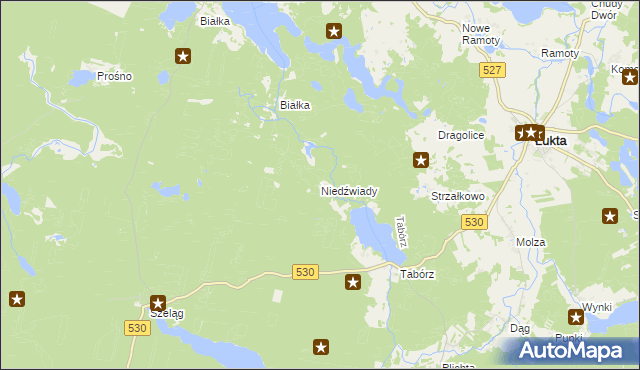 mapa Niedźwiady gmina Łukta, Niedźwiady gmina Łukta na mapie Targeo