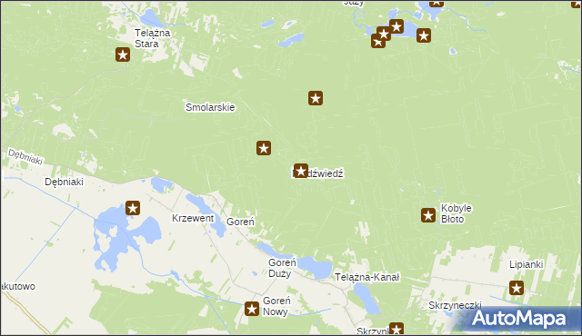 mapa Niedźwiedź gmina Baruchowo, Niedźwiedź gmina Baruchowo na mapie Targeo