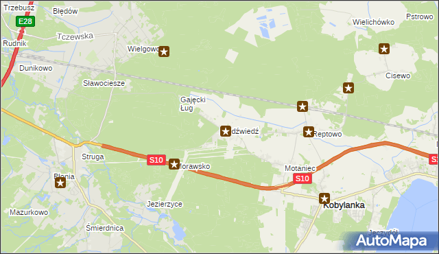 mapa Niedźwiedź gmina Kobylanka, Niedźwiedź gmina Kobylanka na mapie Targeo