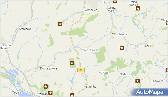 mapa Niedźwiedź gmina Ziębice, Niedźwiedź gmina Ziębice na mapie Targeo