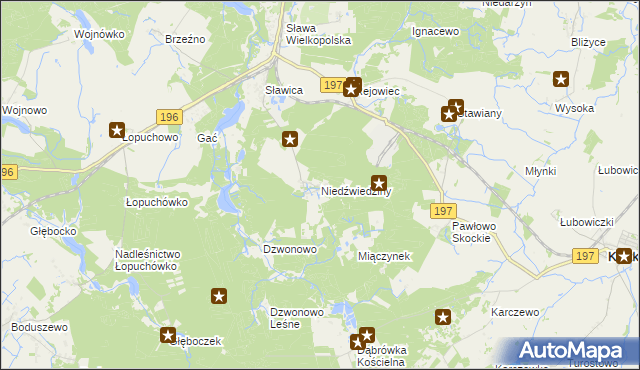 mapa Niedźwiedziny, Niedźwiedziny na mapie Targeo