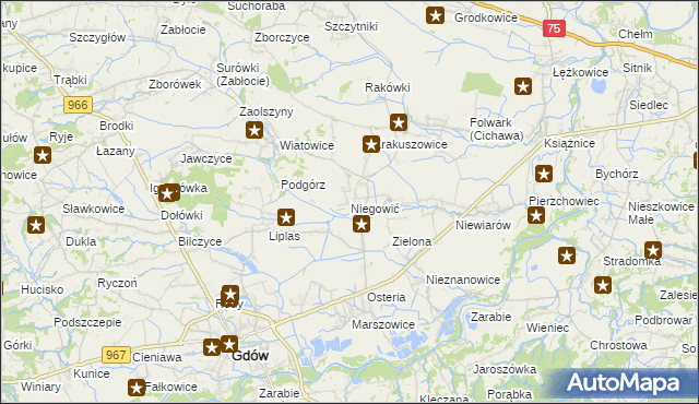 mapa Niegowić, Niegowić na mapie Targeo