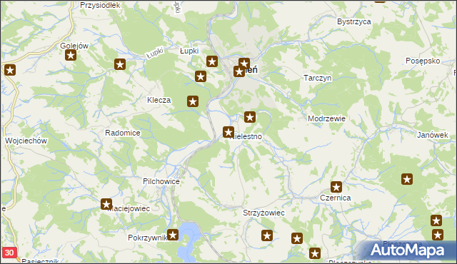 mapa Nielestno, Nielestno na mapie Targeo