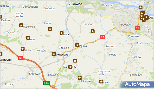 mapa Nielubia, Nielubia na mapie Targeo