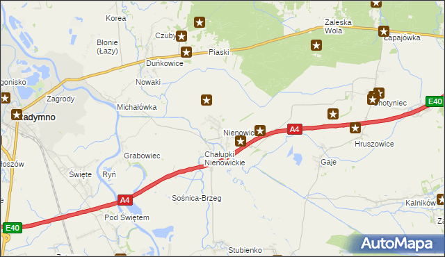 mapa Nienowice, Nienowice na mapie Targeo